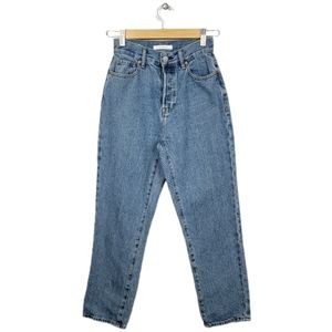 PacSun High-rise Straight Leg Button Fly Crop Denim Jeans